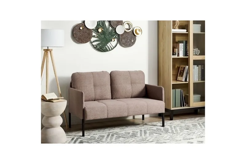 2-sitssoffa Beliani Lahti Beige, svart NO_BRAND Brown||Black - Møbler - Sofaer - 2 seter sofa