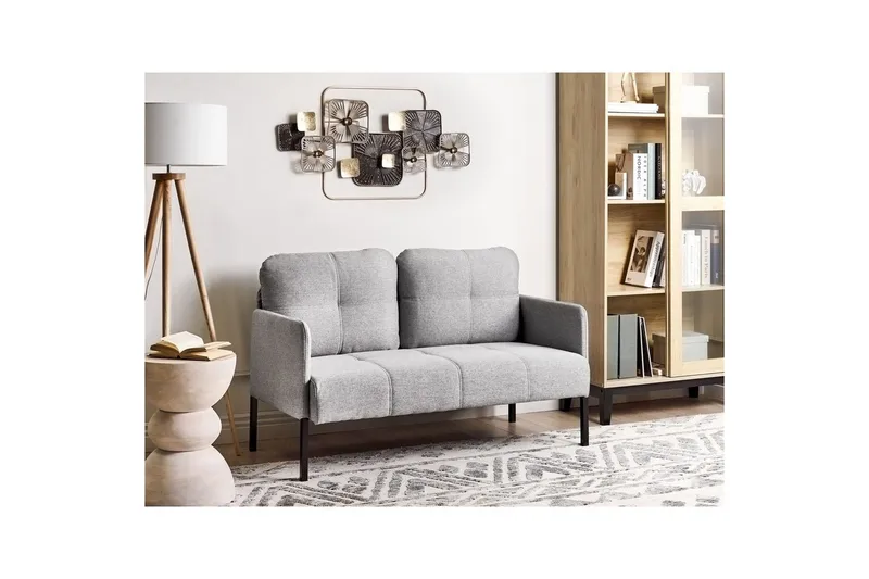 2-sitssoffa Beliani Lahti Beige, svart NO_BRAND Light grey||Black - Møbler - Sofaer - 2 seter sofa