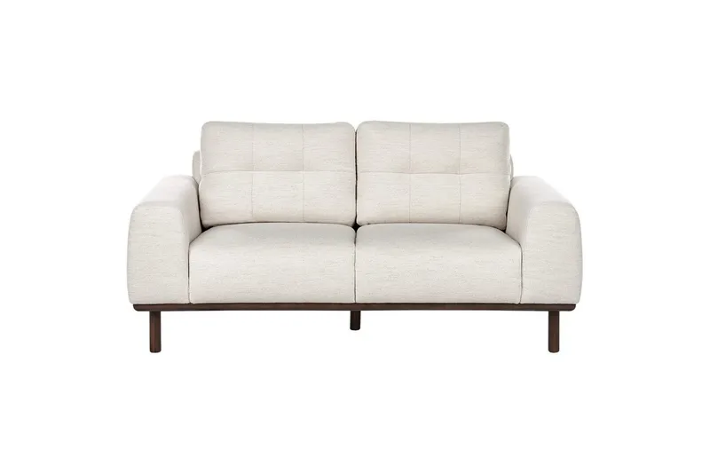 2-sitssoffa Beliani Laurila Beige, mörkt trä Beige||Dark colored wood