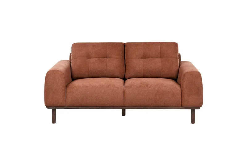 2-sitssoffa Beliani Laurila Beige, mörkt trä Brown||Dark colored wood