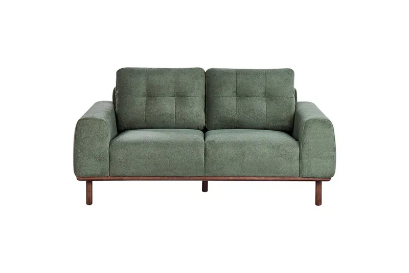 2-sitssoffa Beliani Laurila Beige, mörkt trä Green||Dark colored wood