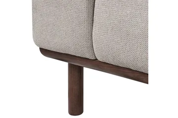 2-sitssoffa Beliani Laurila Beige, mörkt trä Grey||Dark colored wood - Møbler - Sofaer - 2 seter sofa