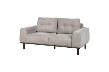 2-sitssoffa Beliani Laurila Beige, mörkt trä Grey||Dark colored wood - Møbler - Sofaer - 2 seter sofa