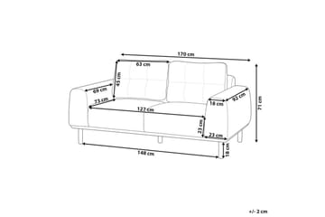 2-sitssoffa Beliani Laurila Beige, mörkt trä Grey||Dark colored wood - Møbler - Sofaer - 2 seter sofa