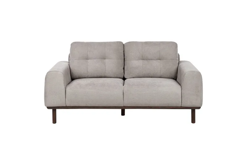 2-sitssoffa Beliani Laurila Beige, mörkt trä NO_BRAND Grey||Dark colored wood