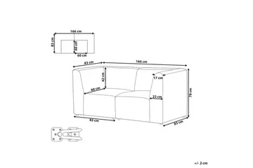 2-sitssoffa Beliani Lemvig Beige NO_BRAND White - Møbler - Sofaer - Modulsofaer - Komplett modulsofa