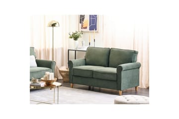 2-sitssoffa Beliani Ronneby Beige, ljust trä NO_BRAND Dark green||Light colored wood - Møbler - Sofaer - 2 seter sofa