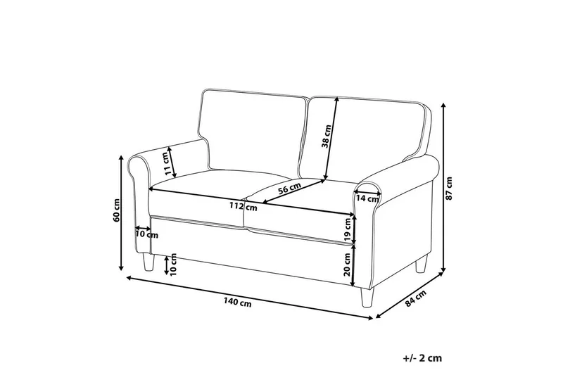 2-sitssoffa Beliani Ronneby Beige, ljust trä NO_BRAND Dark green||Light colored wood - Møbler - Sofaer - 2 seter sofa