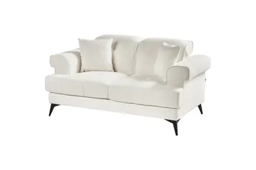 2-sitssoffa Beliani Skive Beige NO_BRAND White||Black - Møbler - Sofaer - 2 seter sofa