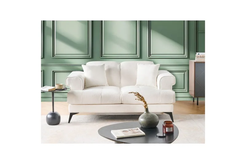 2-sitssoffa Beliani Skive Beige NO_BRAND White||Black - Møbler - Sofaer - 2 seter sofa