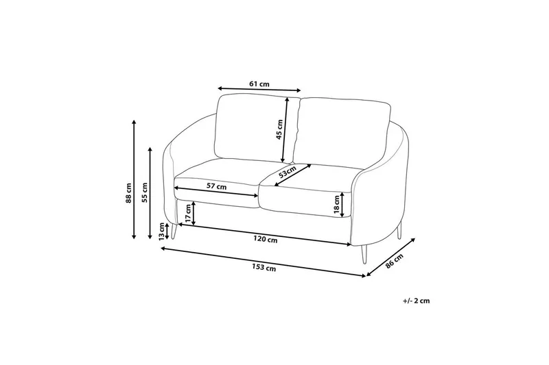 2-sitssoffa Beliani Trosa Beige, guld Beige||GOLD - Møbler - Sofaer - 2 seter sofa