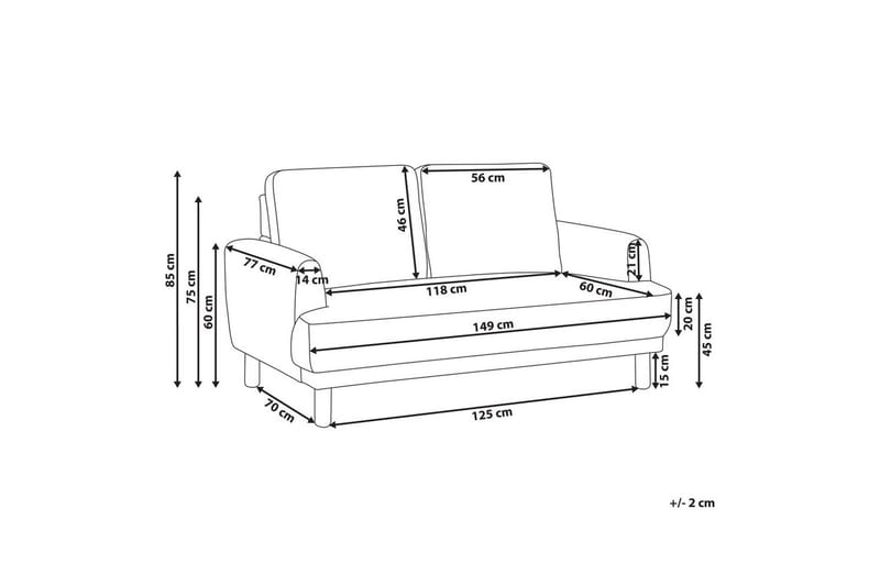 2-sitssoffa Beliani Tuve Beige, ljust trä, Bouclé White||Light colored wood VALUE_MISSING_4 - Møbler - Sofaer - 2 seter sofa