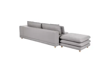 2-sitssoffa med fotpall Beliani Heden Beige/ljust trä Grey||Light colored wood - Møbler - Sofaer - 2 seter sofa