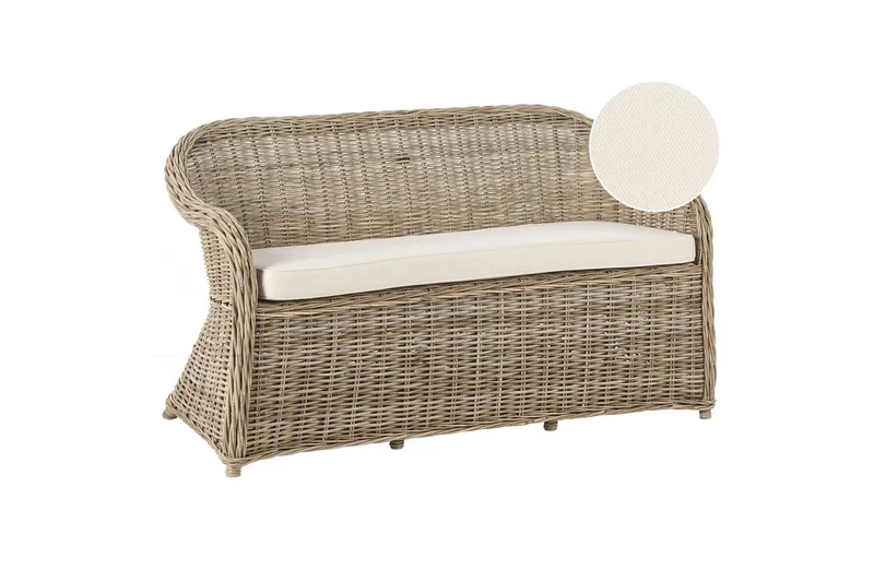 2.5-sitssoffa Beliani Susua NO_BRAND Nature||White