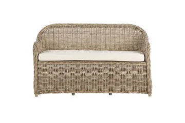 2.5-sitssoffa med fotpall Beliani Susua Nature||Cream white - Møbler - Sofaer - Sofagrupper