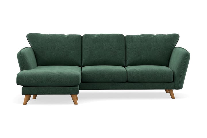 3-seter Divansofa Colt Lyx Venstre - Grønn Fløyel - 4 seters sofa med divan - Sofaer med sjeselong