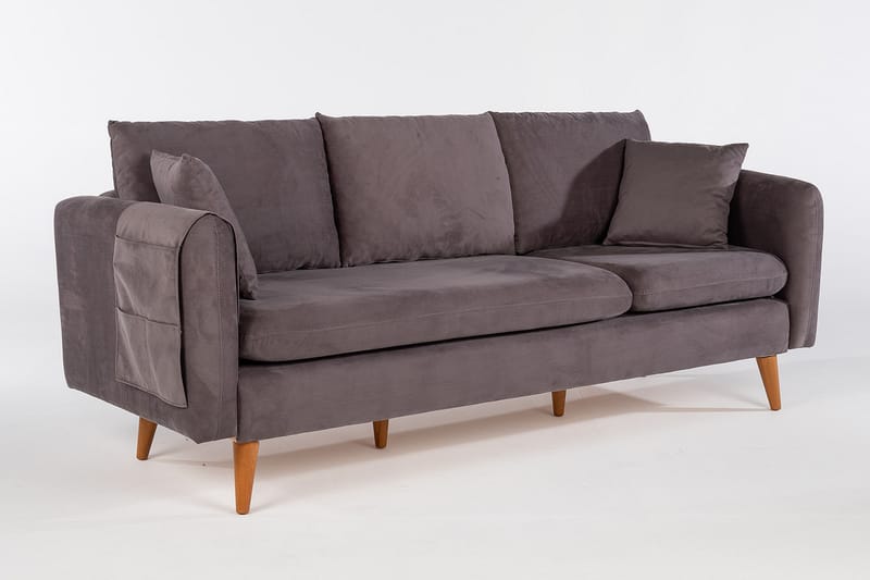 3-seter Franchak Sofa - Grå - 3 seter sofa