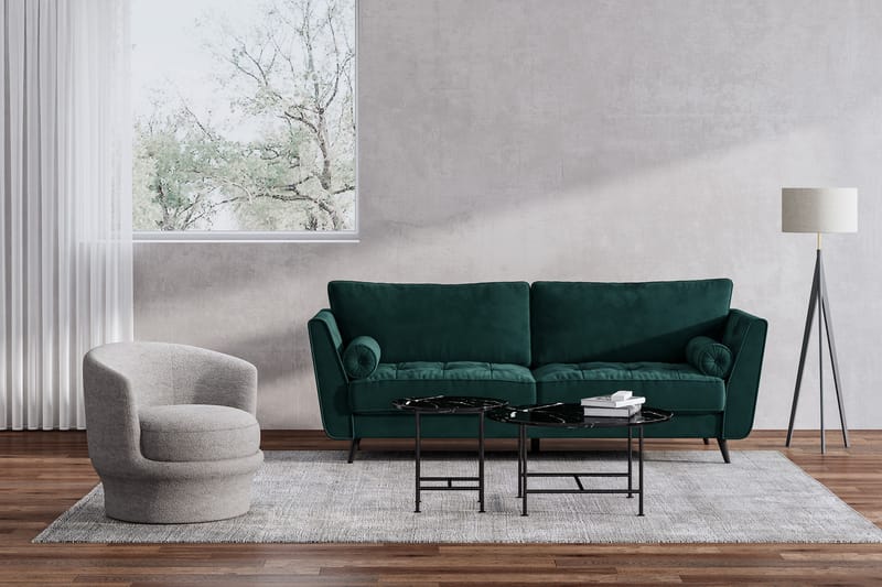 3-seter Sofa Yusra - Grønn - Møbler - Sofaer - 3 seter sofa