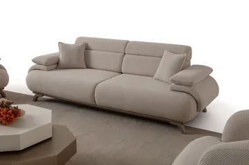 3-seters sofa Atelier Del Sofa Bonjo Silver (246 x 81 x 97 cm) Beige - Beige - Møbler - Sofaer - 3 seter sofa