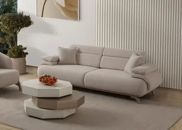 3-seters sofa Atelier Del Sofa Bonjo Silver (246 x 81 x 97 cm) Beige - Beige - Møbler - Sofaer - 3 seter sofa