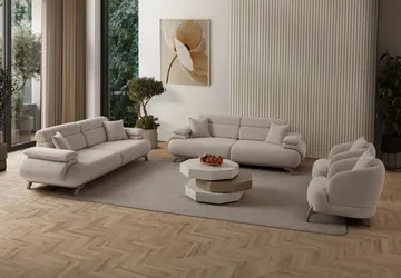 3-seters sofa Atelier Del Sofa Bonjo Silver (246 x 81 x 97 cm) Beige - Beige - Møbler - Sofaer - 3 seter sofa