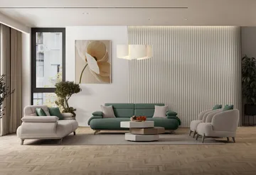 3-seters sofa Atelier Del Sofa Bonjo Silver (246 x 81 x 97 cm) Grønn - Grønn - Møbler - Sofaer - 3 seter sofa