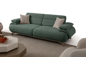 3-seters sofa Atelier Del Sofa Bonjo Silver (246 x 81 x 97 cm) Grønn - Grønn - Møbler - Sofaer - 3 seter sofa