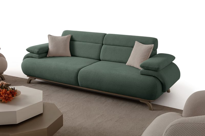 3-seters sofa Atelier Del Sofa Bonjo Silver (246 x 81 x 97 cm) Grønn - Grønn - Møbler - Sofaer - 3 seter sofa