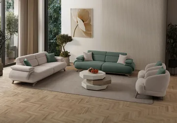 3-seters sofa Atelier Del Sofa Bonjo Silver (246 x 81 x 97 cm) Grønn - Grønn - Møbler - Sofaer - 3 seter sofa