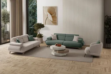 3-seters sofa Atelier Del Sofa Bonjo Silver (246 x 81 x 97 cm) Grønn - Grønn - Møbler - Sofaer - 3 seter sofa