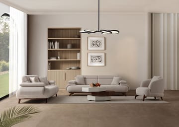 3-seters sofa Atelier Del Sofa Bonjo Walnut (246 x 81 x 97 cm) Beige - Beige - Møbler - Sofaer - 3 seter sofa