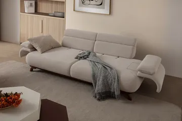 3-seters sofa Atelier Del Sofa Bonjo Walnut (246 x 81 x 97 cm) Beige - Beige - Møbler - Sofaer - 3 seter sofa
