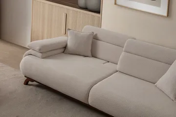 3-seters sofa Atelier Del Sofa Bonjo Walnut (246 x 81 x 97 cm) Beige - Beige - Møbler - Sofaer - 3 seter sofa