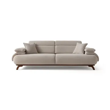 3-seters sofa Atelier Del Sofa Bonjo Walnut (246 x 81 x 97 cm) Beige - Beige - Møbler - Sofaer - 3 seter sofa