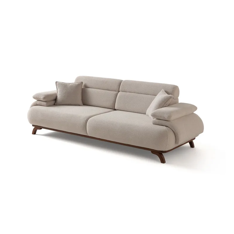 3-seters sofa Atelier Del Sofa Bonjo Walnut (246 x 81 x 97 cm) Beige - Beige - Møbler - Sofaer - 3 seter sofa