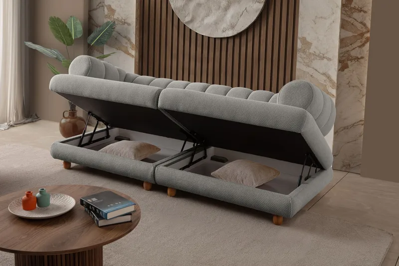 3-seters sofa Atelier Del Sofa Gloria (240 x 80 x 95 cm) Grå - Grå - Møbler - Sofaer - 3 seter sofa