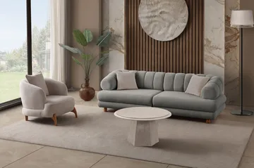 3-seters sofa Atelier Del Sofa Gloria (240 x 80 x 95 cm) Grå - Grå - Møbler - Sofaer - 3 seter sofa