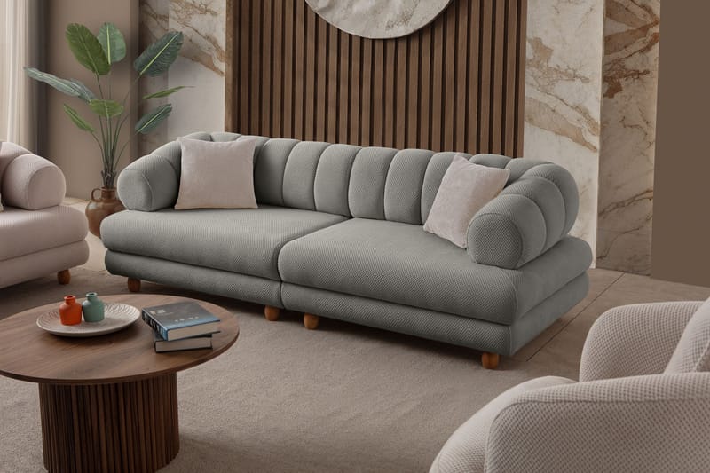3-seters sofa Atelier Del Sofa Gloria (240 x 80 x 95 cm) Grå - Grå - Møbler - Sofaer - 3 seter sofa