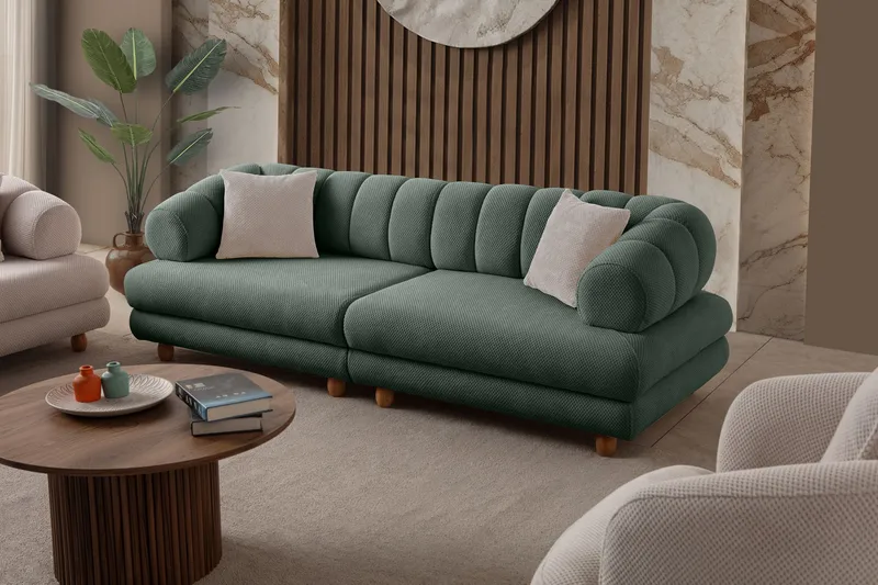 3-seters sofa Atelier Del Sofa Gloria (240 x 80 x 95 cm) Grønn - Grønn - Møbler - Sofaer - 3 seter sofa