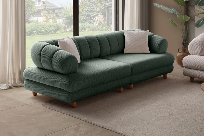 3-seters sofa Atelier Del Sofa Gloria (240 x 80 x 95 cm) Grønn - Grønn - Møbler - Sofaer - 3 seter sofa
