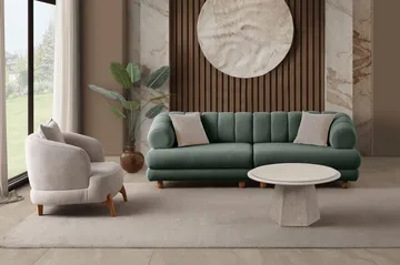 3-seters sofa Atelier Del Sofa Gloria (240 x 80 x 95 cm) Grønn - Grønn - Møbler - Sofaer - 3 seter sofa