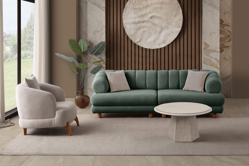 3-seters sofa Atelier Del Sofa Gloria (240 x 80 x 95 cm) Grønn - Grønn - Møbler - Sofaer - 3 seter sofa