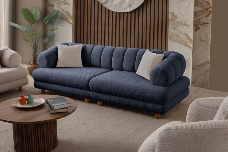 3-seters sofa Atelier Del Sofa Gloria (240 x 80 x 95 cm) Navy Blue - Navy Blue - Møbler - Sofaer - 3 seter sofa