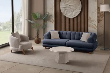 3-seters sofa Atelier Del Sofa Gloria (240 x 80 x 95 cm) Navy Blue - Navy Blue - Møbler - Sofaer - 3 seter sofa