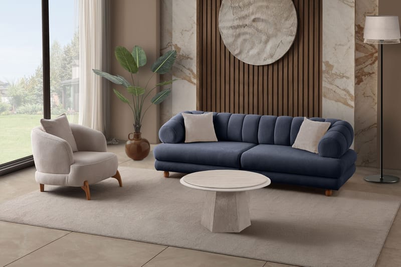 3-seters sofa Atelier Del Sofa Gloria (240 x 80 x 95 cm) Navy Blue - Navy Blue - Møbler - Sofaer - 3 seter sofa