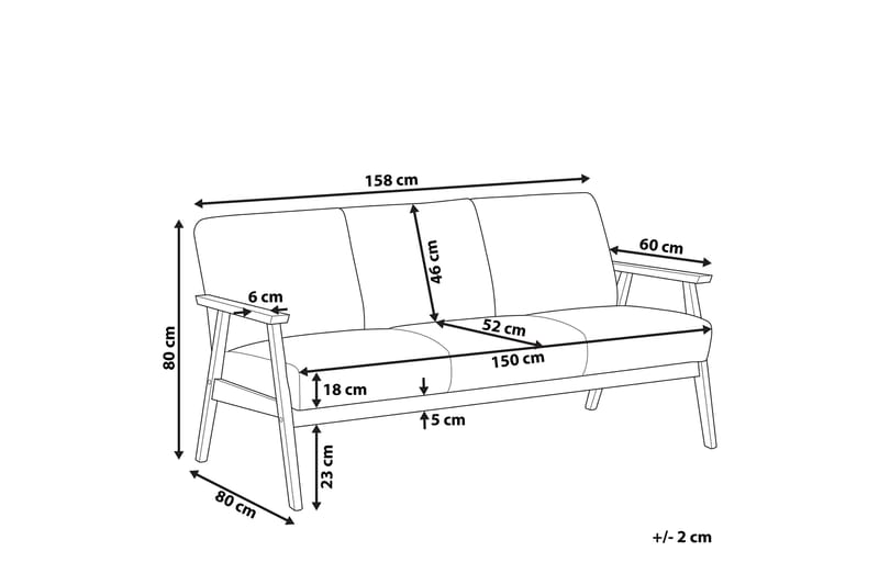 3-seters Sofa Atterup - Grå - 3 seter sofa