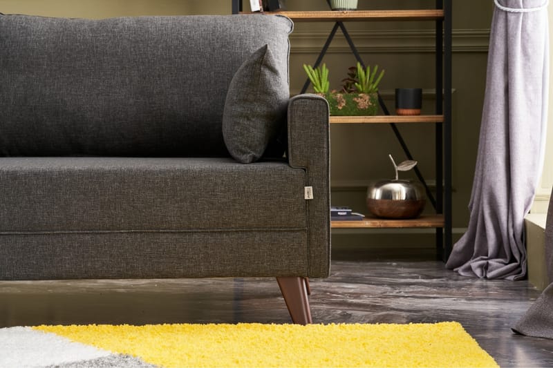 3-seters sofa Burundi - Antrasitt / Natur - 3 seter sofa