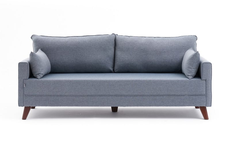 3-seters Sofa Burundi - Blå / Natur - 3 seter sofa