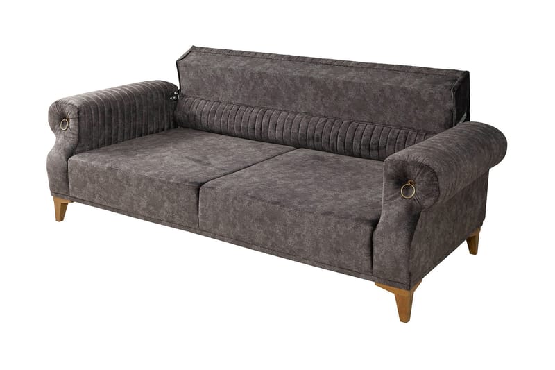 3-seters Sofa Caleta - Antrasitt / Natur - 3 seter sofa