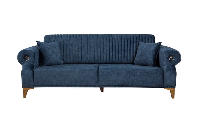 3-seters Sofa Caleta - Mørkeblå/Natur - 3 seter sofa